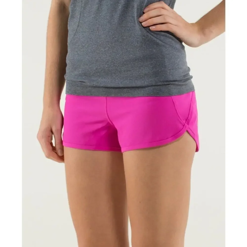Lululemon Run Speed Short Paris Perfection Traverse Stripe 4 way stretch pink - Picture 8 of 9